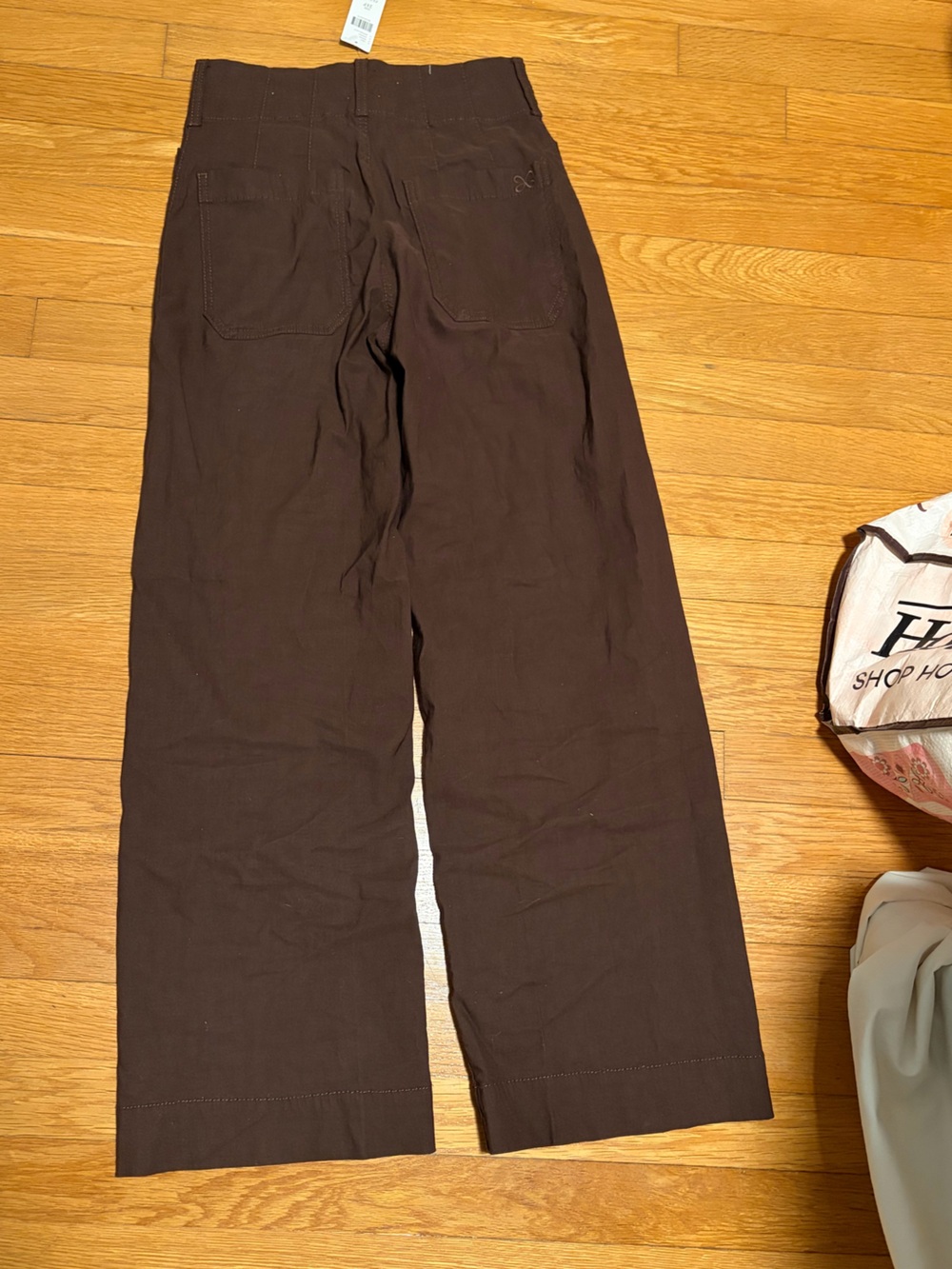 Maeve Dark Brown Wide-Leg High-Rise Pants - Picture 6 of 6